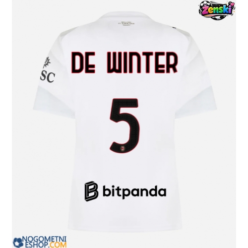 Ženski Nogometni dresi AC Milan Koni De Winter #5 Gostujoči 2026-27 Kratek Rokav